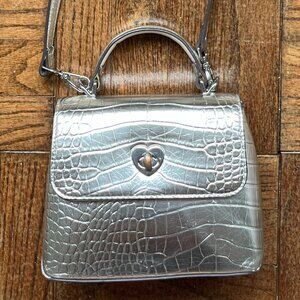 silver crossbody purse / bag